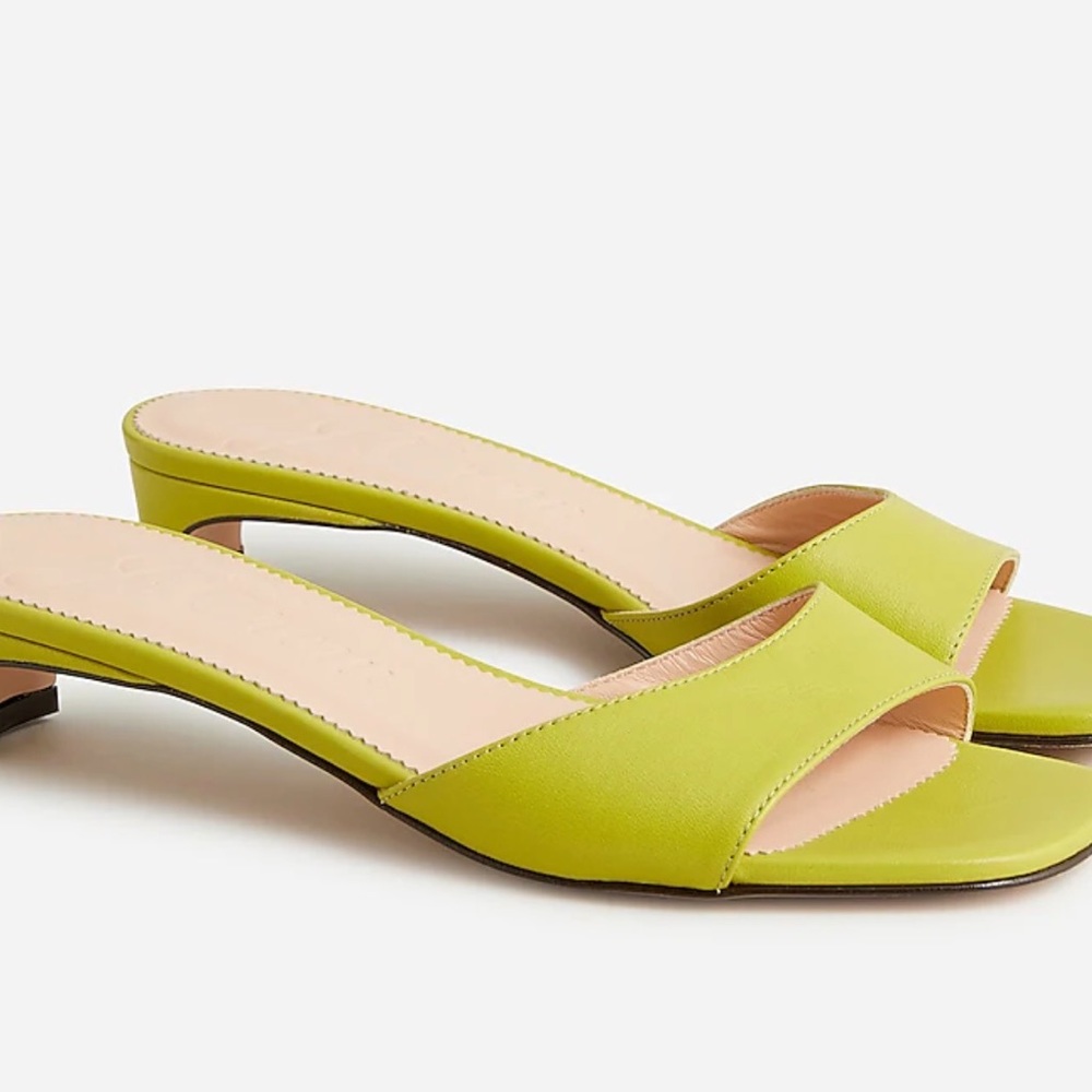 NWOT J.Crew Lina Kitten heel size 7 green chartreuse